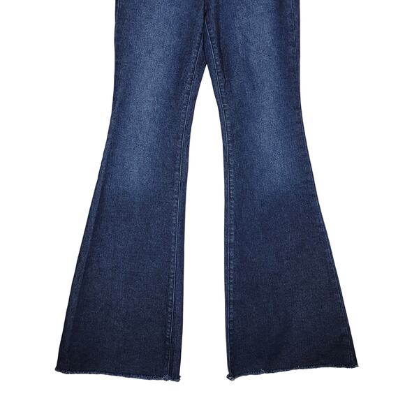 Jessica Simpson Daisy Flare Jeans Womens 6 Dark Blue Stretch High Rise Hippie - Picture 3 of 7